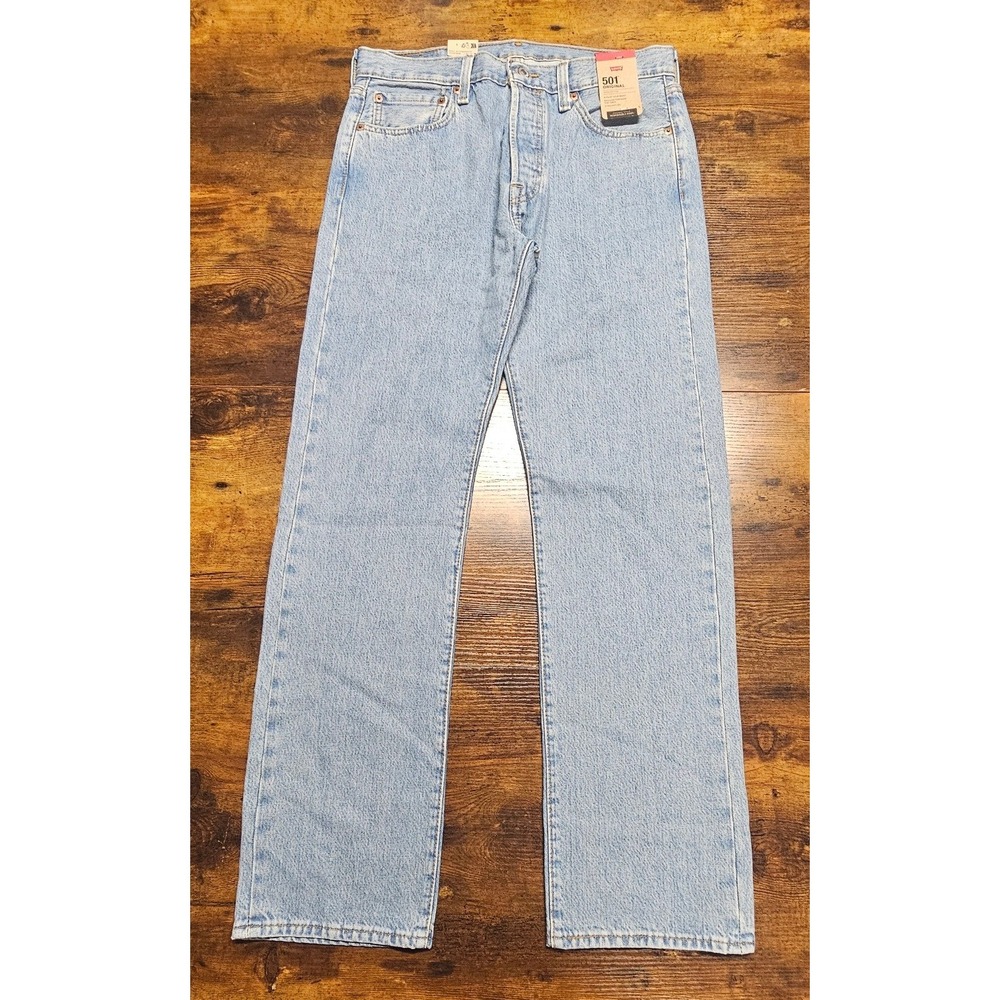 Levis 501 Original Fit Mens Light Wash Straight Leg Jeans W32 L32